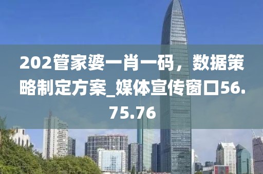 202管家婆一肖一碼，數(shù)據(jù)策略制定方案_媒體宣傳窗口56.75.76