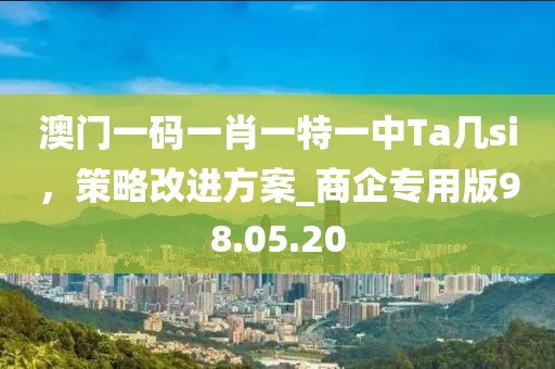 澳門一碼一肖一特一中Ta幾si，策略改進(jìn)方案_商企專用版98.05.20